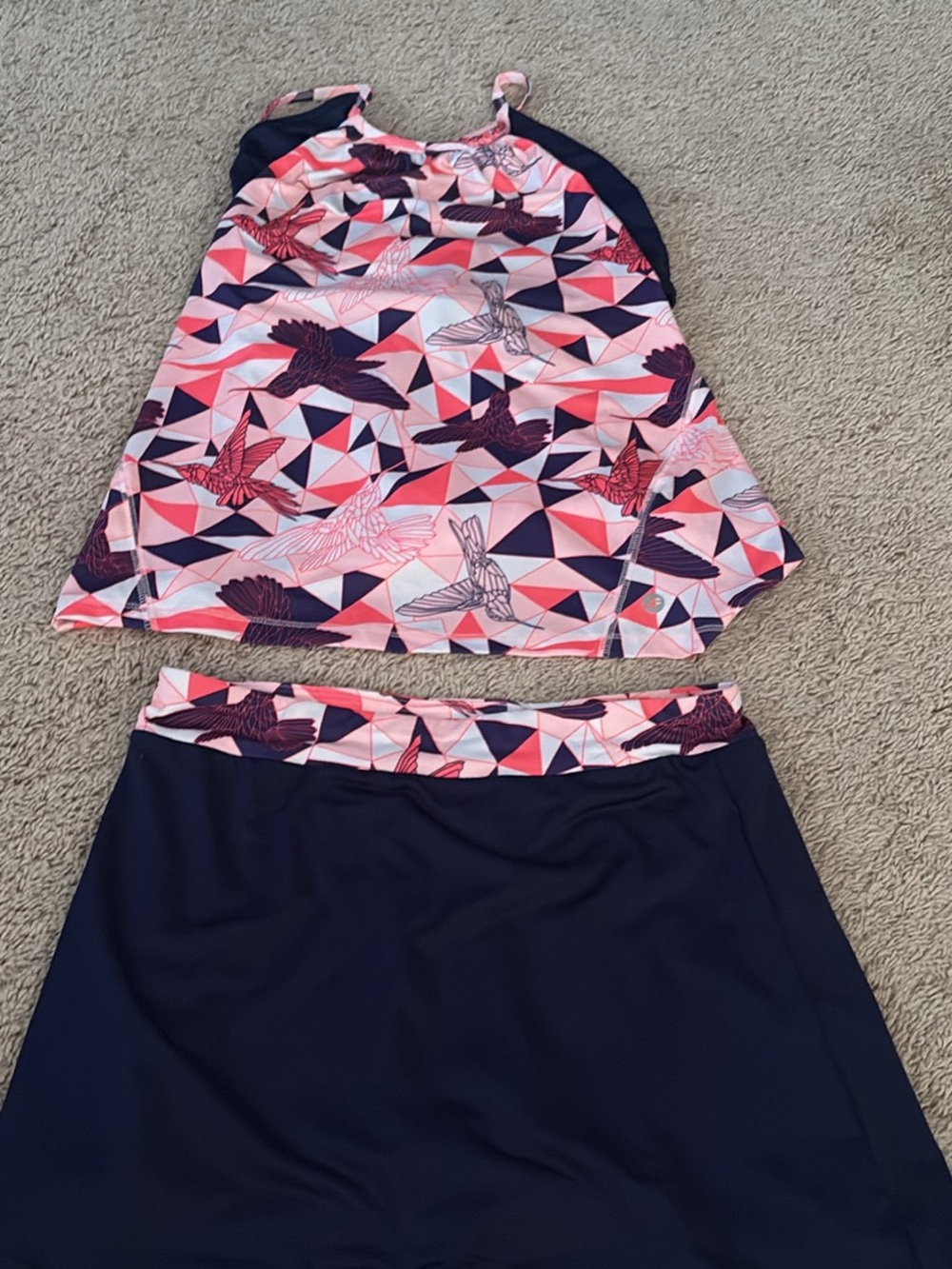 Joe Fresh Pink and Navy Geometric Set - size 14